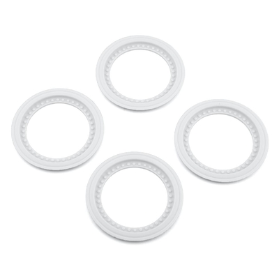 Tribute wheel beadlocks - white - glue-on set, 4pc.(Fits - #3377 Tribute wheels)