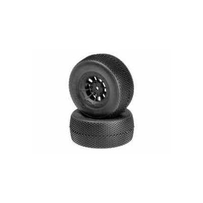 Double Dees - green compound - black Hazard 12mm wheel - (SC10 RS, 4x4 pre-mounted) 