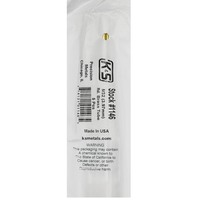 K&S 1146-1 ROUND BRASS TUBE .014 WALL (36IN LENGTHS) 5/32 (1 tube per bag )