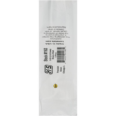 K&S 1163-1 SOLID BRASS ROD (36IN LENGTHS) 5/32IN  (1 rod per bag x 5 bags)