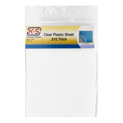 ###K&S 1307 .010INX8.5INX11IN CLEAR PLASTIC (2 SHEETS PER BAG)