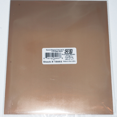 ####K&S 15053 FOIL SHEET 5 X 7 IN .008 PHOS. BRASS (1 PER BAG)