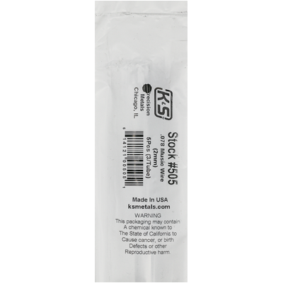 K&S 505-1 MUSIC WIRE (36IN LENGTHS) .078IN  (3 pieces per bag )