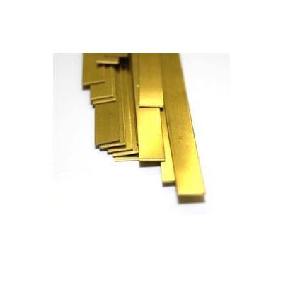 K&S 815024 BRASS FLAT BARS (12IN LENGTHS) 1/32IN X 1/16IN (2 PER CARD)