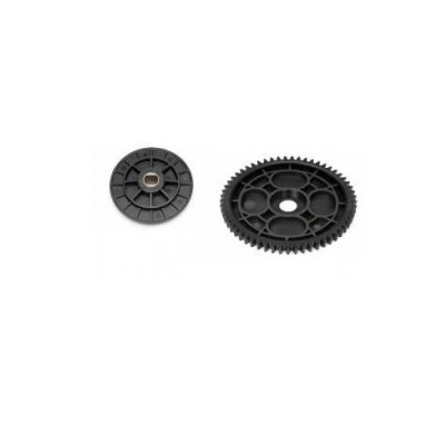 Spur Gear 57T, hub and rubber dampers