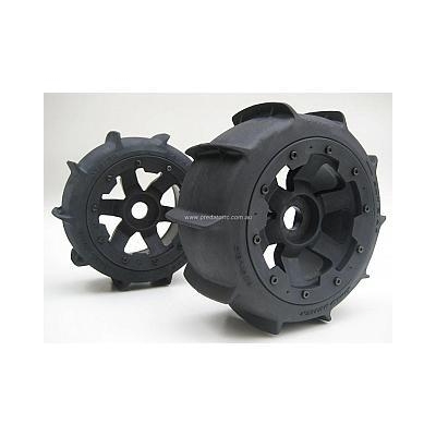 Rovan 1/5 Rear Paddle Tyres on Black Rims 2Pcs Beadlock Wheels