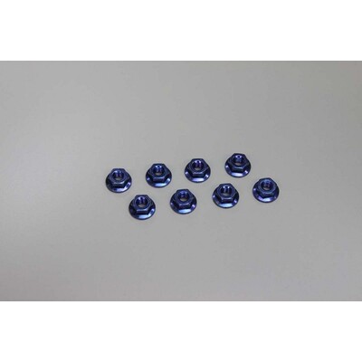 Kyosho Nut (M4x4.5) Flanged (Steel Blue/8pcs)