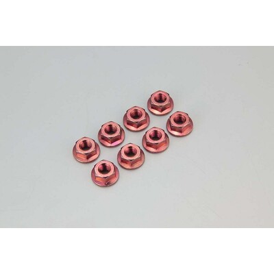 Kyosho Nut (M4x4.5) Flanged (Steel Red/8pcs)