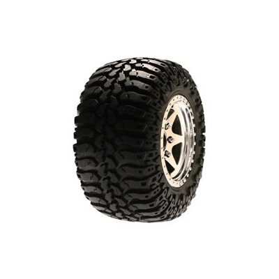 Team Losi Front A/T Truck Tire Mounted, Blue (2)