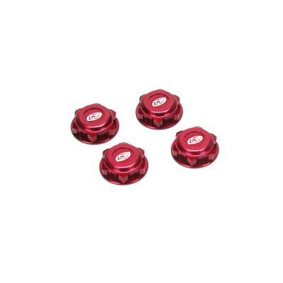 Team Losi Covered 17mm Wheel Nuts, Alum, Red: 8/T 2.0