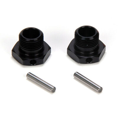 LOSI Wheel Hex (2) Hard Black Anodized: 8B 2.0EU