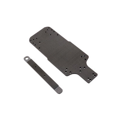 Team Losi Chassis & Battery Brace, Graphite: Mini-Slider
