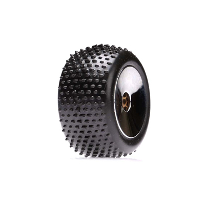 Team Losi Rear Taper Pins Glued, Chrome Wheels (2)