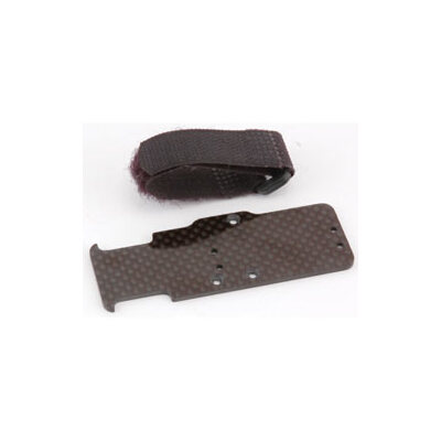 Team Losi Servo/LiPo Battery Plate, Carbon Fiber: MRC