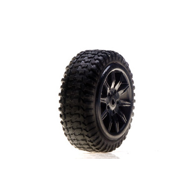 Team Losi Tires, Mounted, Black: Micro Rally(4)