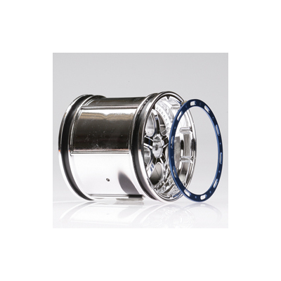 Team Losi Bead Lock"Look"Wheels w/Blue Rings(2)