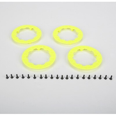Losi Beadlock Rings w/ Screws, Fluorescent Yellow (4)
