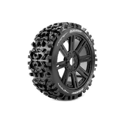 Louise RC - B-PIONEER - 1-8 Buggy Tire Set - Mounted - Soft - Black Spoke Wheels - Hex 17mm - L-T3130SB