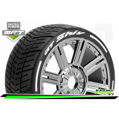 GT SHIV 1/8 Wheel & Tyre blk/chrome Soft MFT