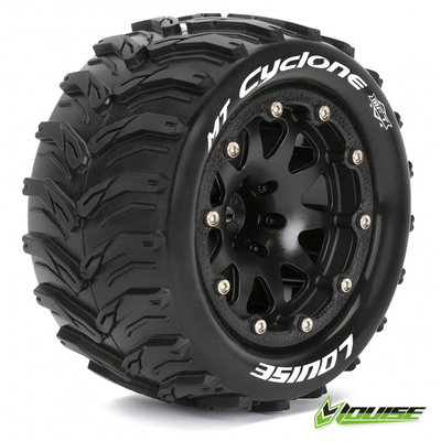 1/10 MT CYCLONE MONSTER TRUCK SOFT 0 OFFSET BEADLOCK BLACK 12MM