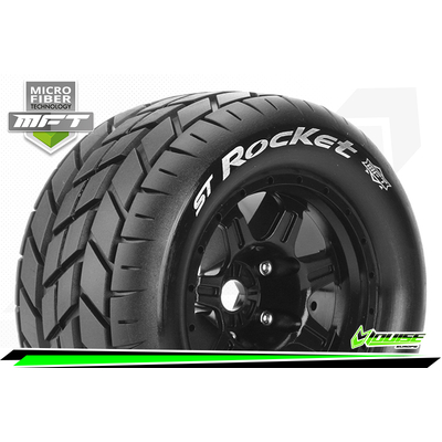 MFT 1/8 ST-ROCKET STADIUM TRUCK TIRE SPORT / 1/2 OFFSET BLACK RIM HEX 17mm / MOUNTED