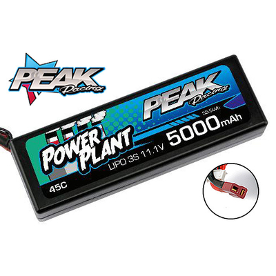 Peak Racing Power Plant  Lipo 5000 11.1 V 45C (Black case, Deans Plug) 3S/3CELL