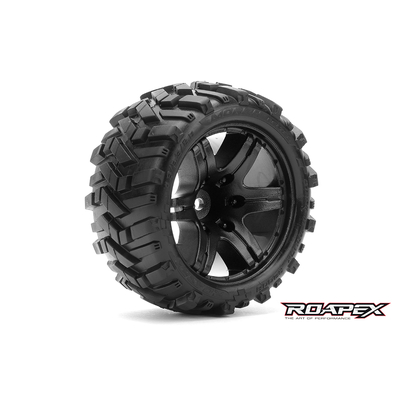 MORPH BELTED 1/10 STADIUM TRUCK TIRE BLACK WHEEL 1/2 OFFSET 12mm HEX MOUNTED