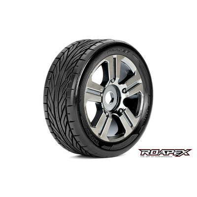 TRIGGER 1/8 BUGGY TIRE CHROME WHEEL WITH 17MM HEX MOUNTED