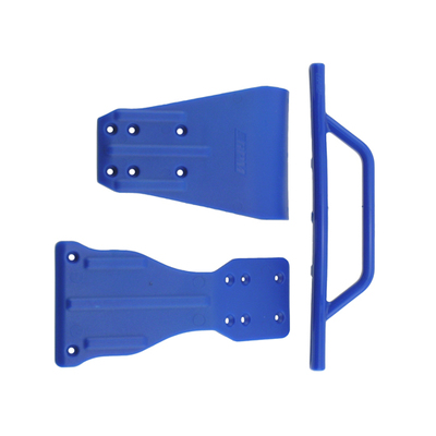 RPM Front Bumper, Chassis Brace & Skid Plate - Blue - SC10