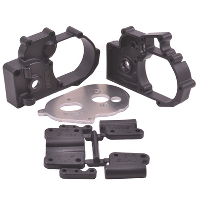 RPM Gearbox Housing & Rear Mounts - Black - Slash, Bandit, Rustl