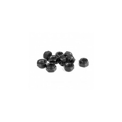 4-40 Black Aluminium Locknuts (10)