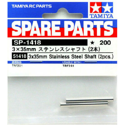 Tamiya 3x35mm Stainless Steel Shaft 2pcs 51418