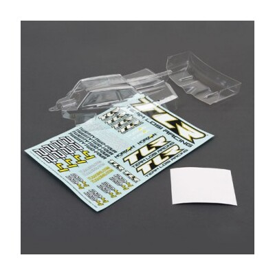 TLR Cab Forward Body & Wing Set, Clear, w/ Stickers 22-4