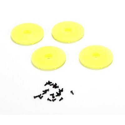 TLR Wheel Disk, Fluorescent Yellow w/ Screws (4)