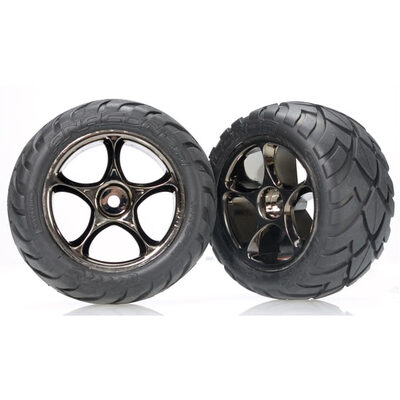 Traxxas Anaconda Tires w/ Tracer 2.2" Black Chrome Wheels (Asse