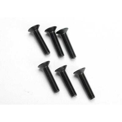 Traxxas Screws, 4x18mm Countersunk Machine (Hex Drive) (6)