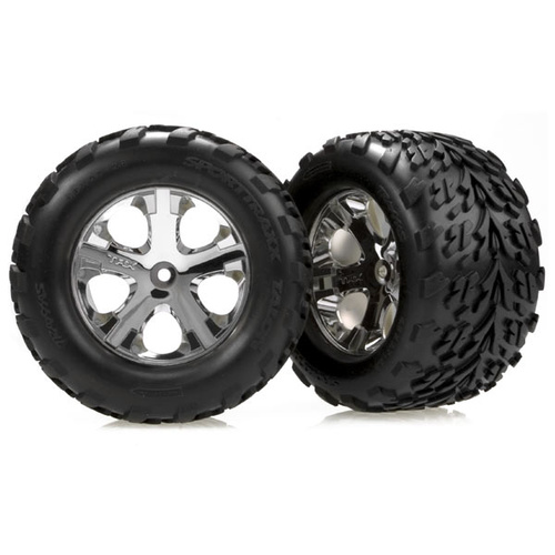 Traxxas Talon Tires, All-Star Chrome Wheels, Foam Inserts (Asse