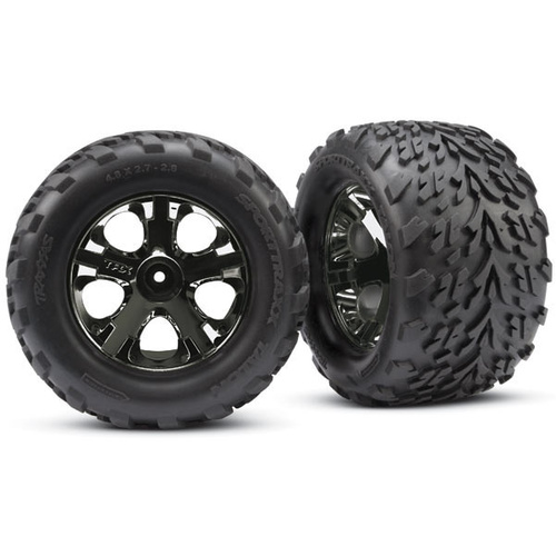 Traxxas Talon Tires, All-Star Black Chrome Wheels, Foam Inserts