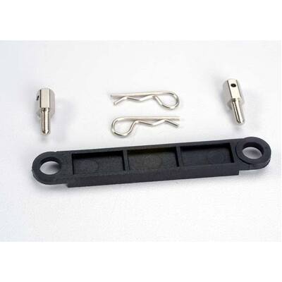 Traxxas Battery Hold-Down Plate (Black)/ Metal Posts (2)/ Body