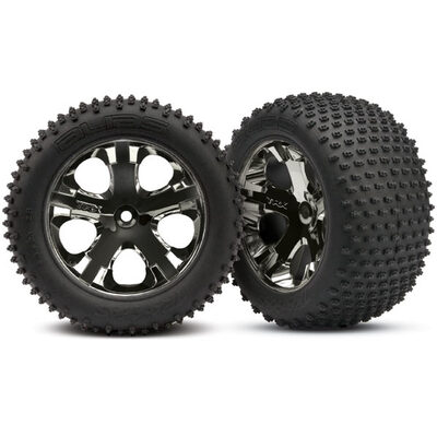 Traxxas Alias Tires, All Star Black Chrome Wheels, Foam Inserts