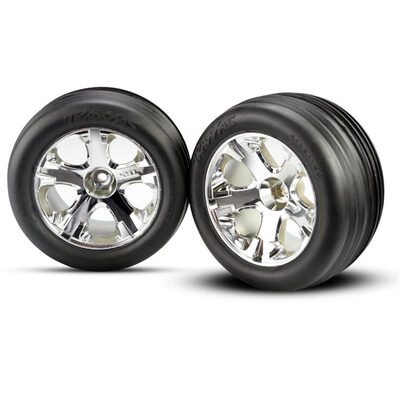 Traxxas Alias Ribbed Tires, All Star Chrome Wheels, Foam Insert