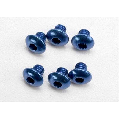 Traxxas Screws, 4x4mm Button-Head Machine, Aluminium (Blue) (He