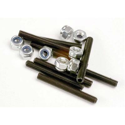 Traxxas Set (Grub) Screws, 3x25mm (8)/ 3mm Nylon Locknuts (8)