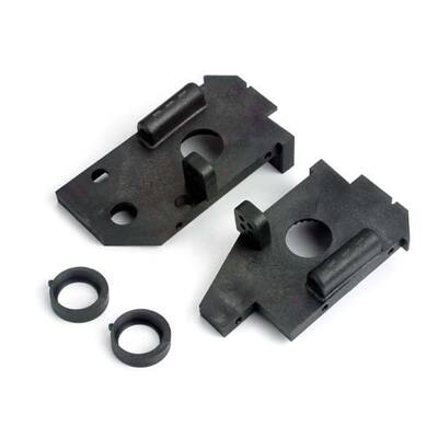 Traxxas Side Plates, Rear (L&R)/ Belt Tension Cams (2) (Black)