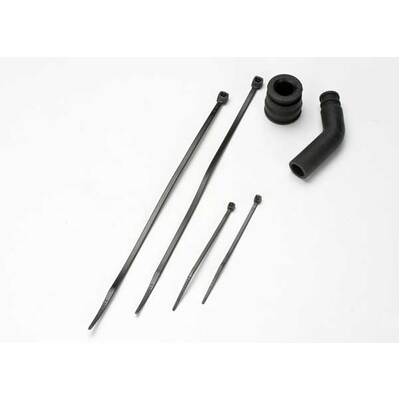 Traxxas Pipe Coupler, Molded (Black)/ Exhaust Deflector (Rubber