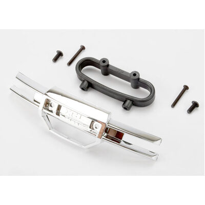 Traxxas Bumper, Front (Chrome)/ Bumper Mount