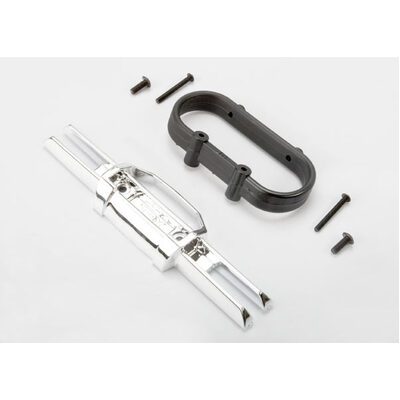 Traxxas Bumper, Rear (Chrome)/ Bumper Mount, Rear