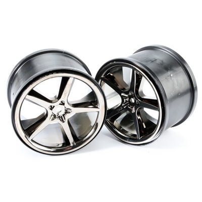 Traxxas Wheels, Gemini 3.8" (Black Chrome) (2)