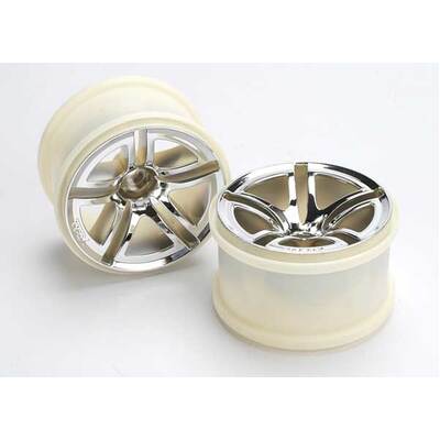 Traxxas Twin Spoke 2.8" Wheels (Chrome) (Nitro Rear/ Electric F