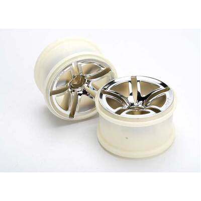 Traxxas Twin Spoke 2.8" Wheels (Chrome) (Nitro Front) (2)